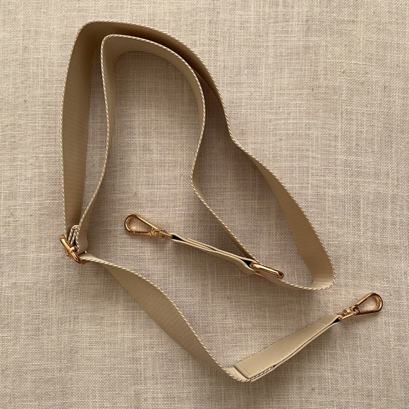NEW Cream Canvas Faux Leather Wide Replacement Crossbody Adjustable Strap NWOT - Picture 6 of 11
